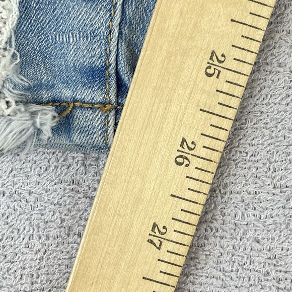 Encore Denim Overalls Juniors Size 8/9 Distressed Blue Stretch - Picture 16 of 16